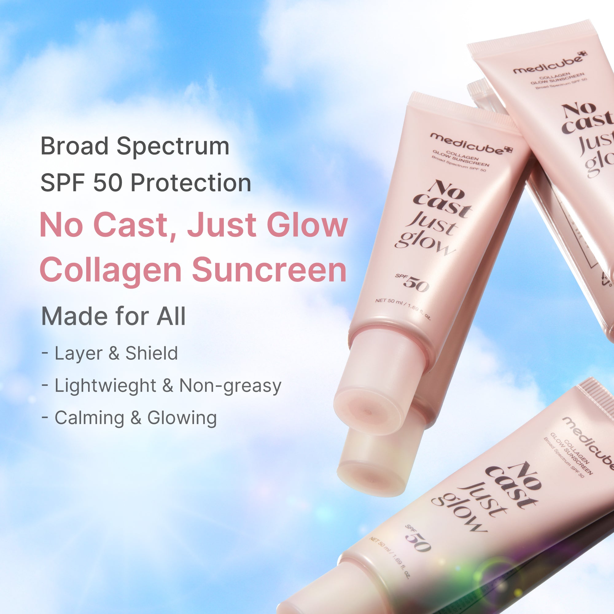 medicube no cast just glow collagen sunscreen