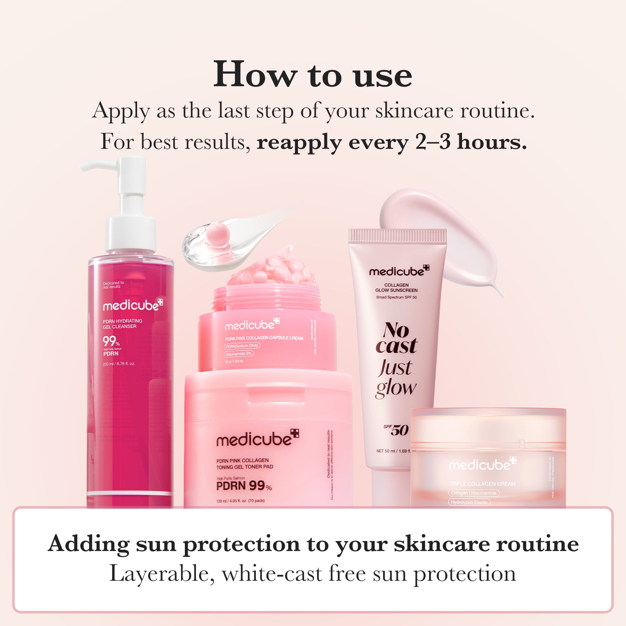 medicube no cast just glow collagen sunscreen