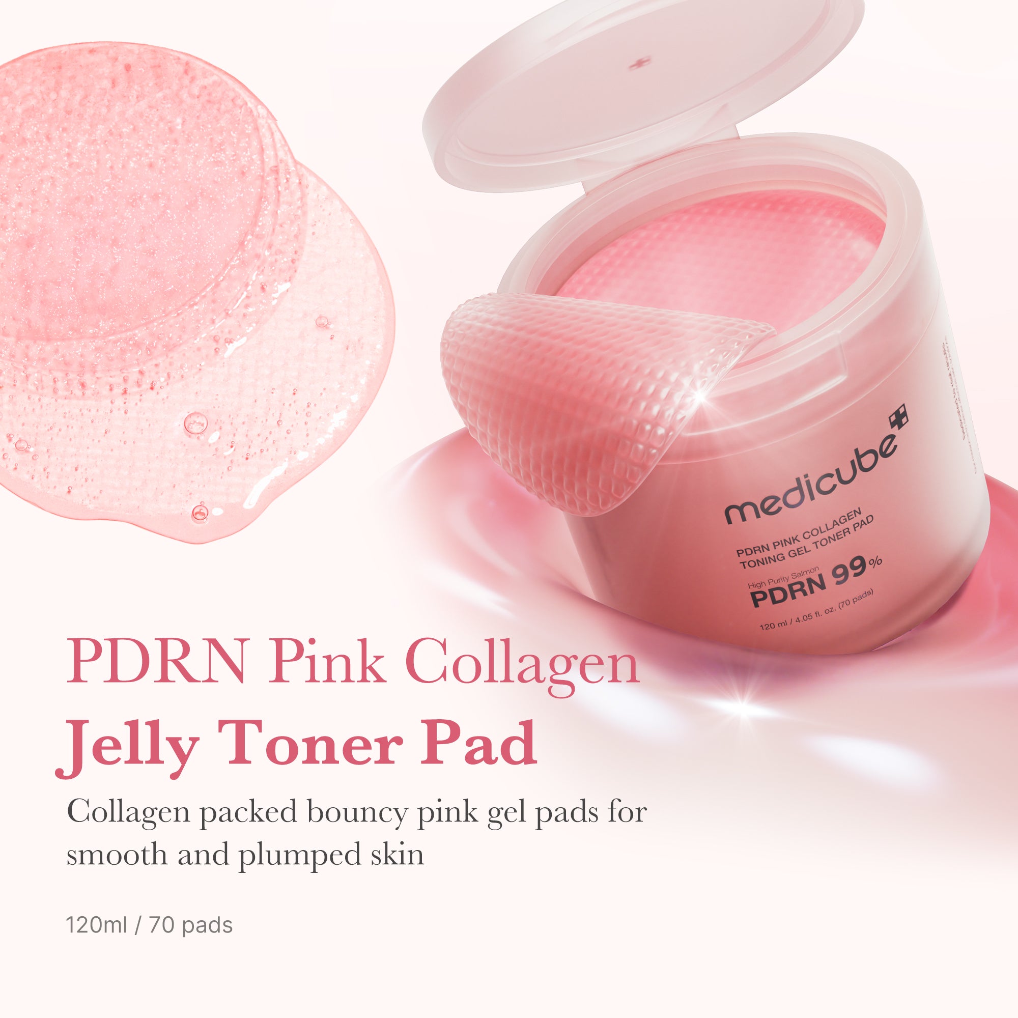 pdrn pink collagen gel toner pad