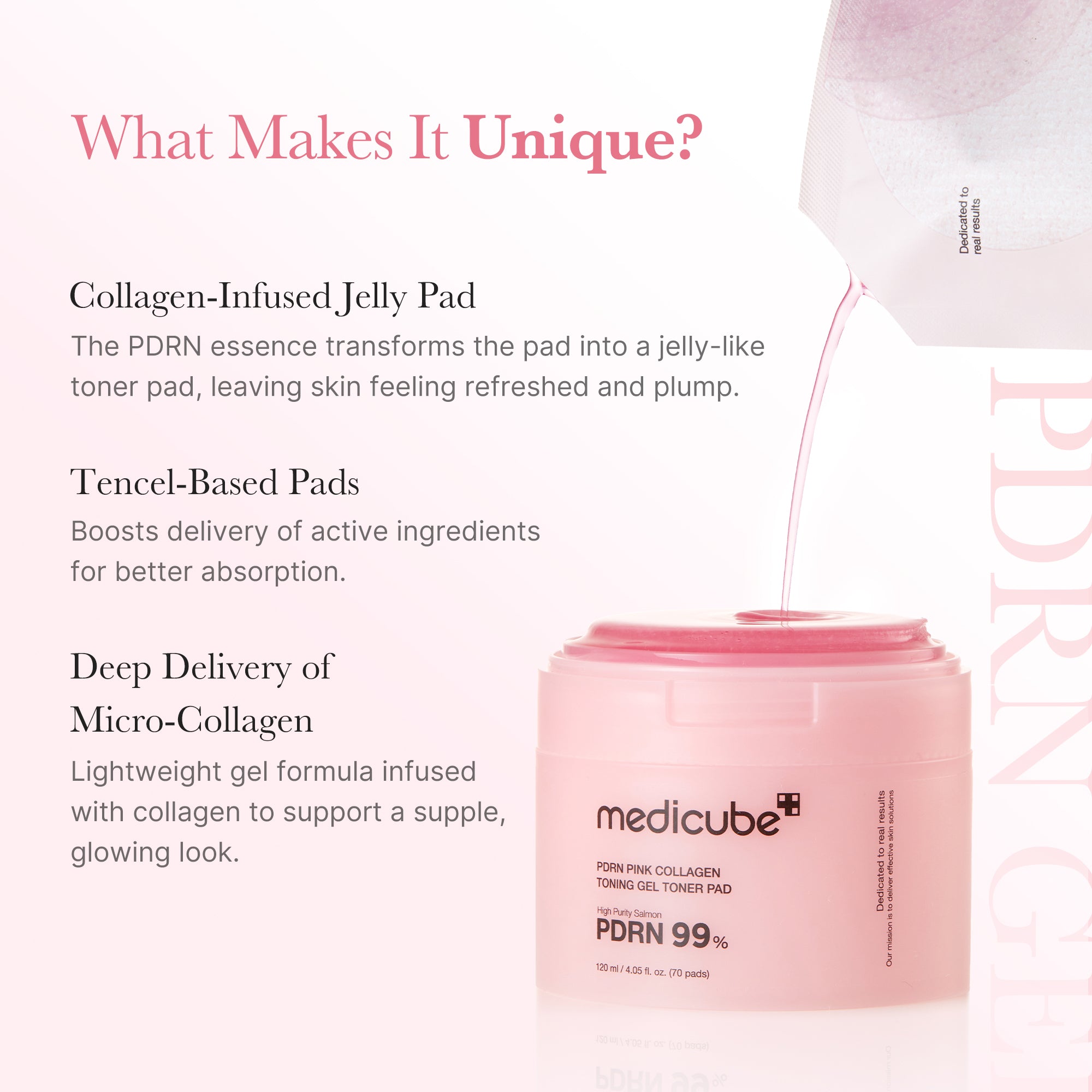 pdrn pink collagen gel toner pad