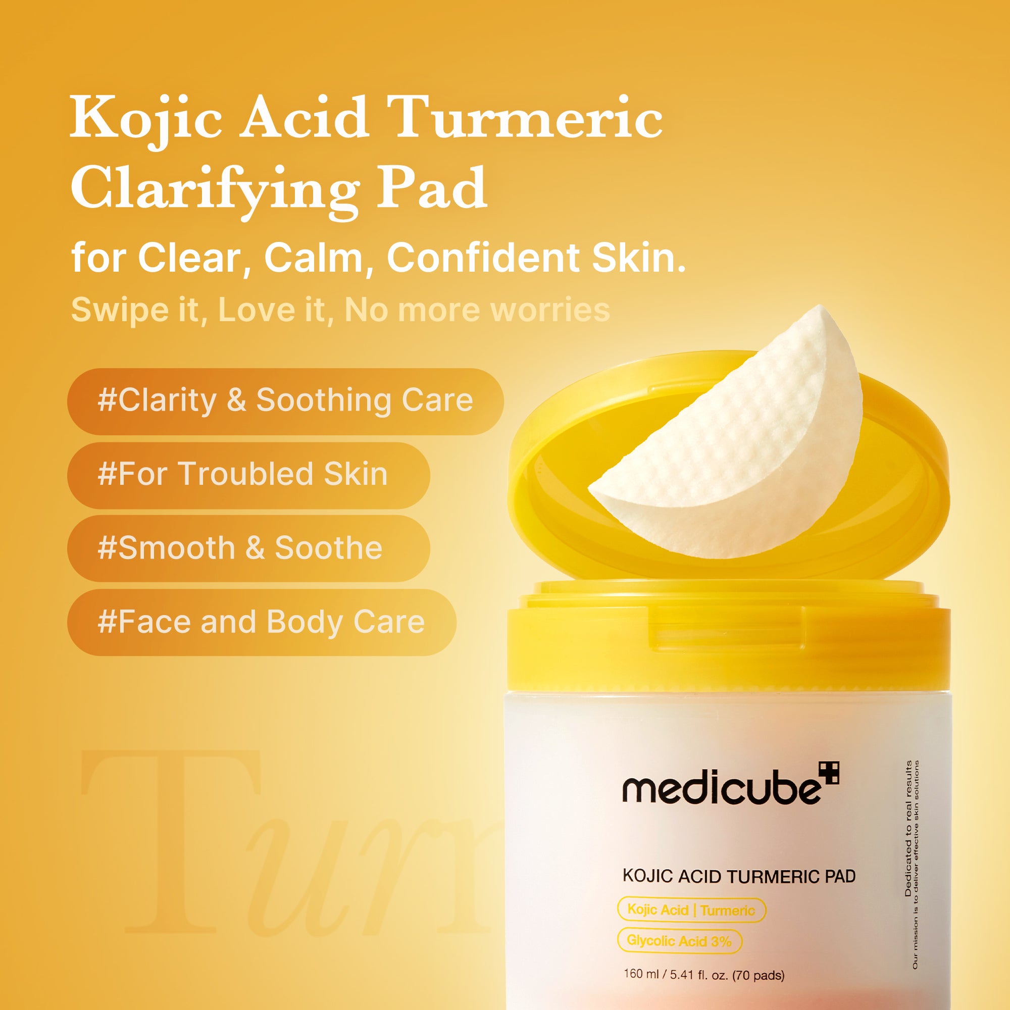 kojic acid tumeric toner pad