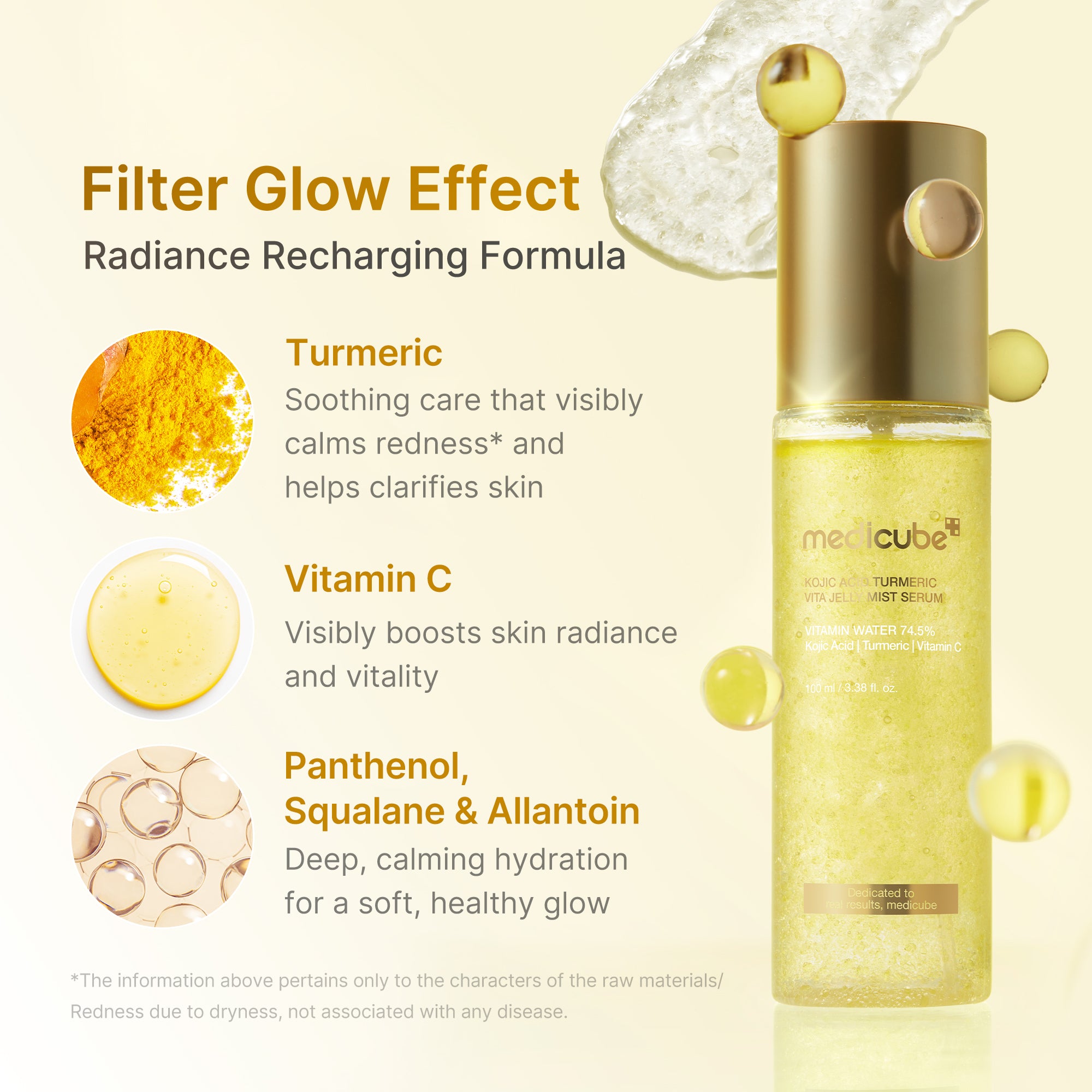 kojic acid turmeric vitamin gold jelly mist serum