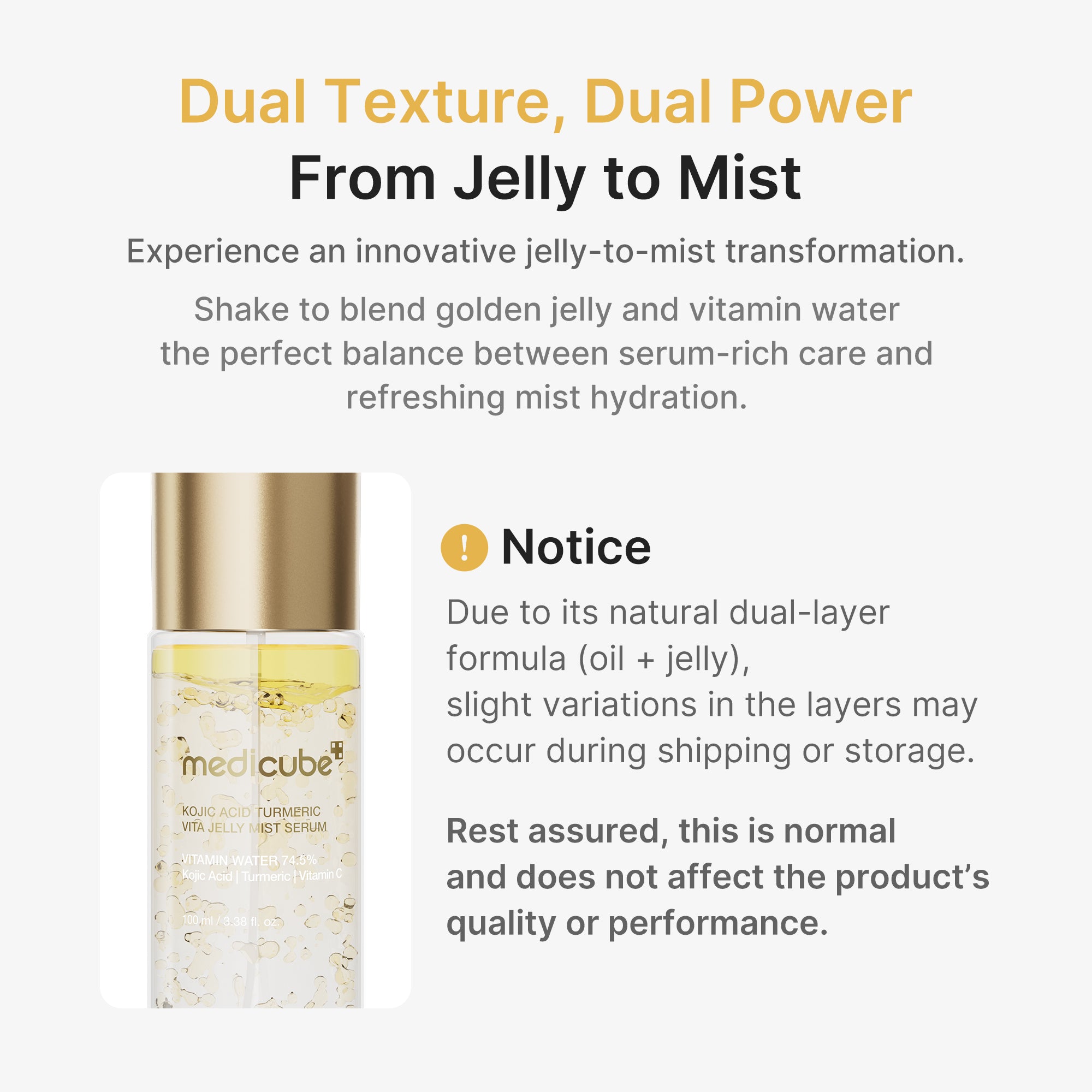 kojic acid turmeric vitamin gold jelly mist serum