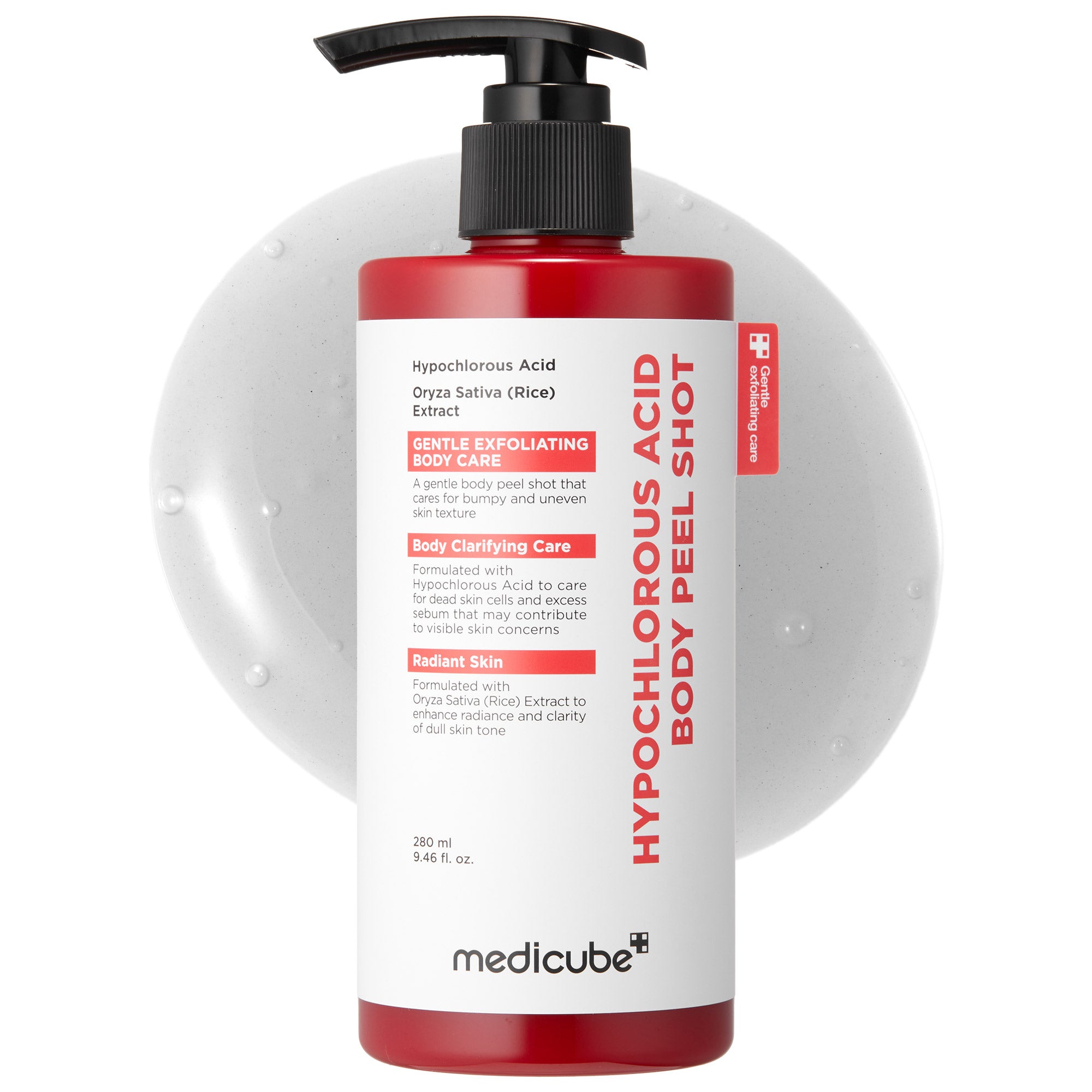 hypochlorous acid rice body peel shot