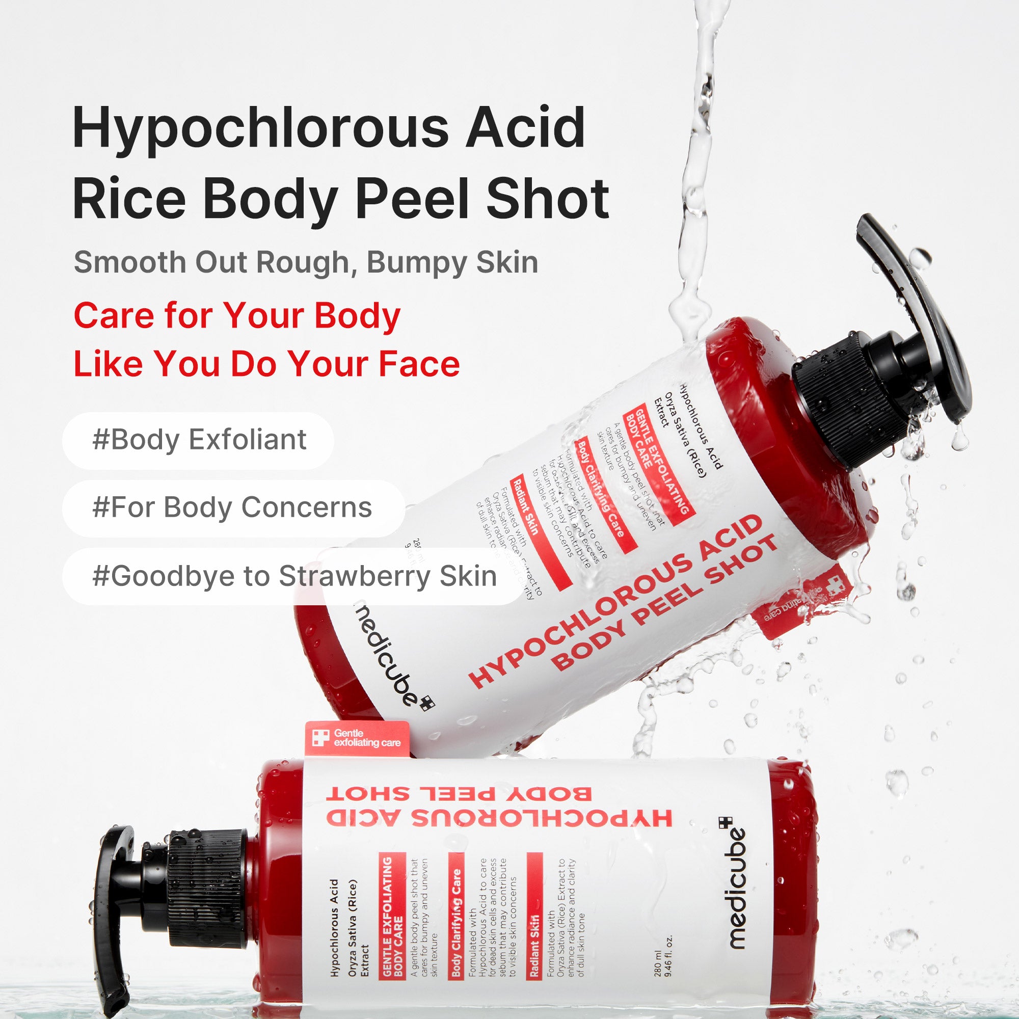hypochlorous acid rice body peel shot