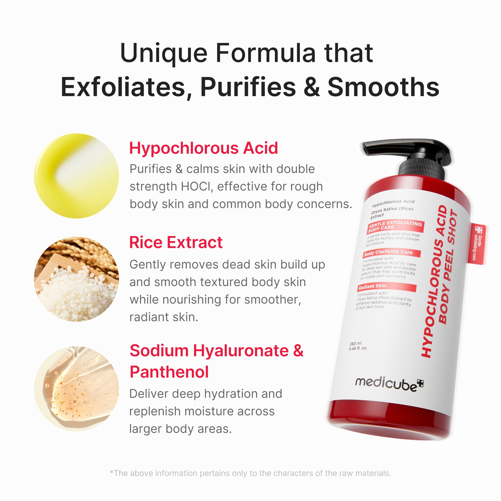 hypochlorous acid rice body peel shot
